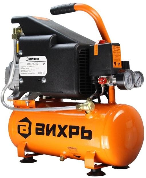 Компрессор поршневой Вихрь КМП-210/10 масляный 210л/мин 10л 1600Вт оранжевый/черный фото 1