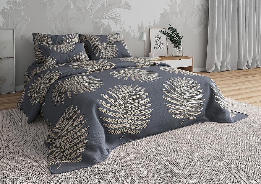 Ткань хлопковая бязь набивная «Листья Папоротника» с обработкой анти-пиллинг 2.2×60 м фото 1