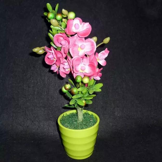 Букет искусственной орхидеи в кашпо 25см фото 1