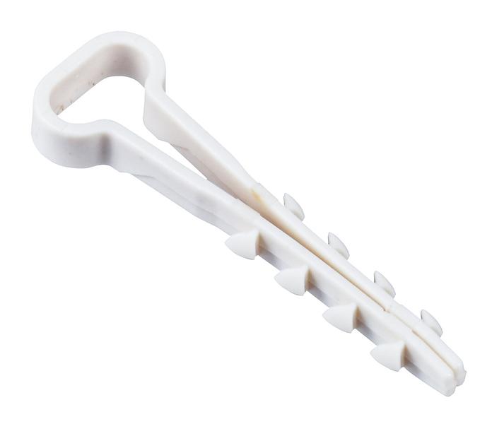 Дюбель-хомут 5х10мм для плоского кабеля нейлон белый (25шт/упак) IEK фото 1