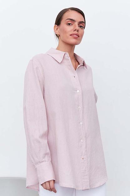 Рубашка длинная  S002_PWDR/Пудровый  фото 2
