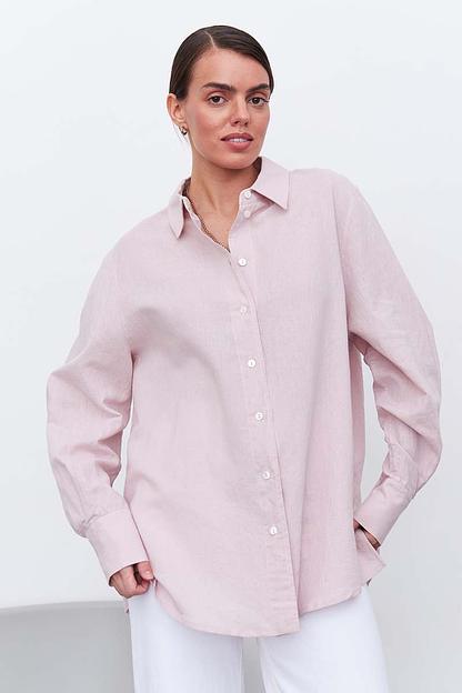 Рубашка длинная  S002_PWDR/Пудровый  фото 1