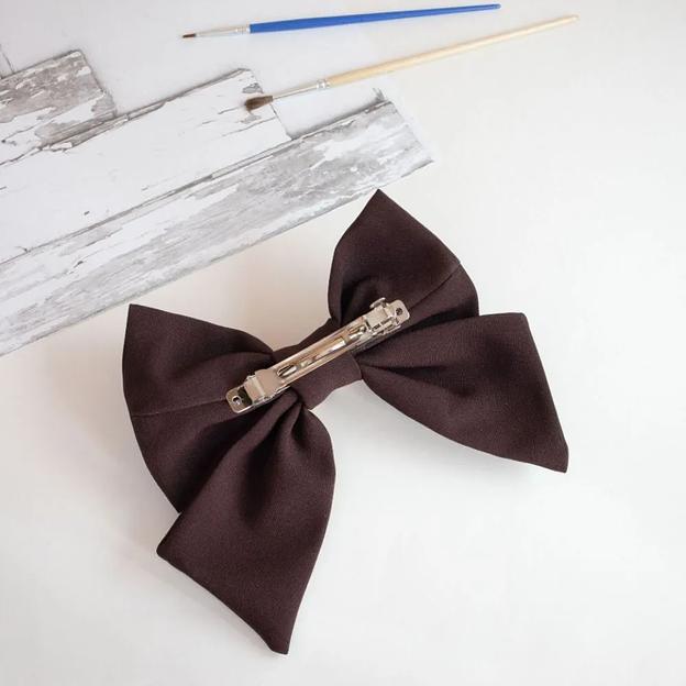 Заколка для волос Casanda Hey «Бантик» шоколадный, опт фото 4