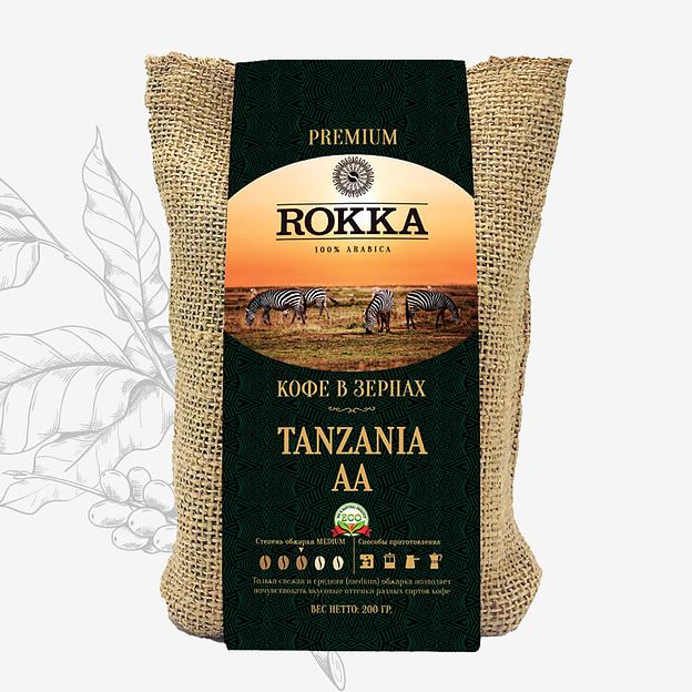 Кофе в зёрнах ROKKA «Танзания Плантейшн АА» 200 г ОПТ фото 1