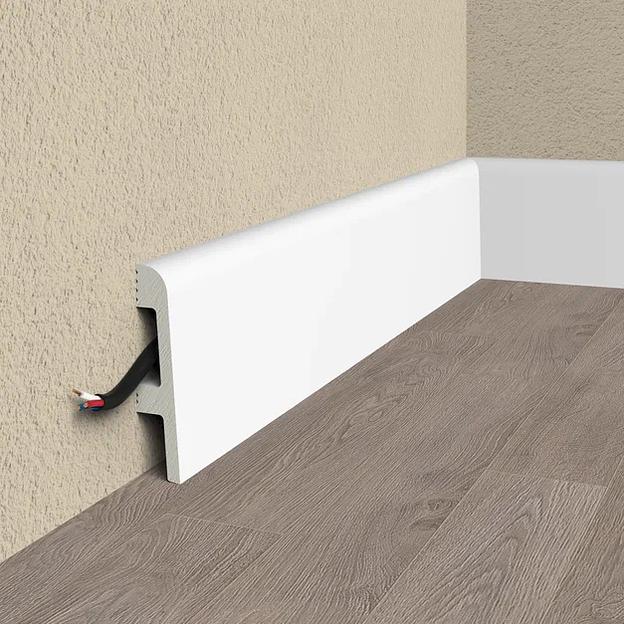 Плинтус напольный Format 08014DF 2000х110х125 мм, белый ОПТ фото 1