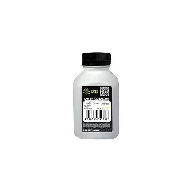 Тонер Cactus CS-TSG3Y-50, для Samsung CLP Universal CLP-K300A/CLT-K404/406/407/409/504, желтый, 50грамм, флакон фото 1