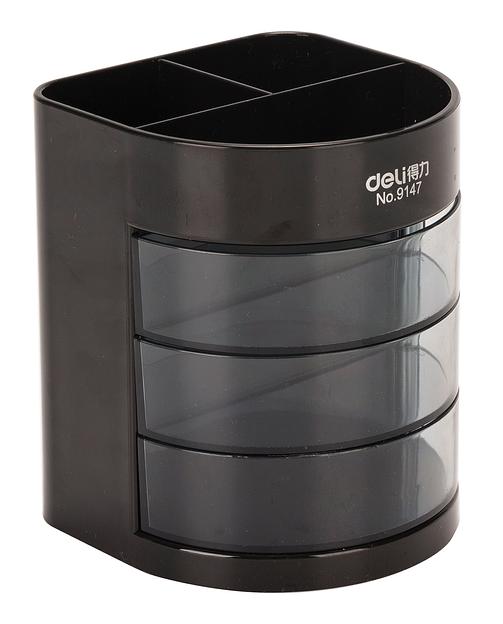 Настольный набор Deli E38253 (12 предметов) пластик черный фото 6