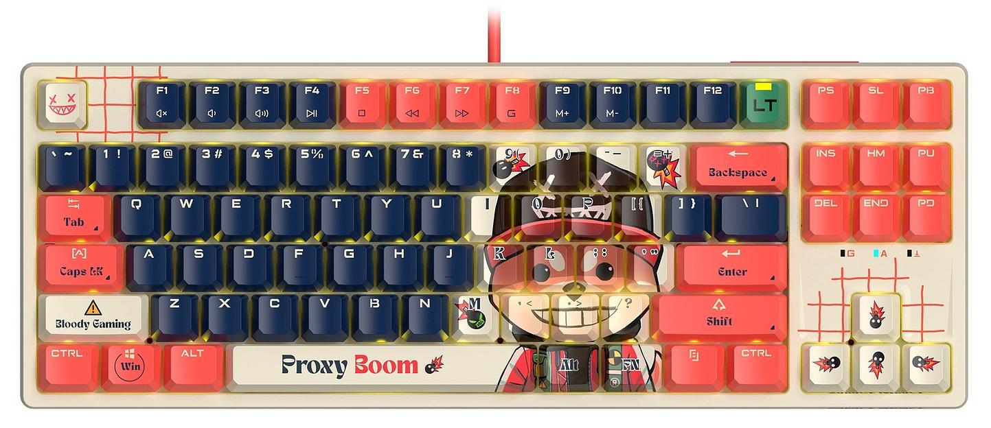 Клавиатура A4Tech Bloody AT87 Proxy Boom механическая бежевый/красный USB for gamer LED (AT87) фото 3