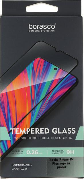 Защитное стекло для экрана BoraSCO прозрачный для Apple iPhone 15 Plus 2.5D антиблик. 1шт. (72402) фото 4