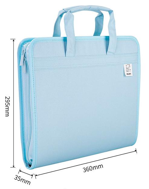 Папка-портфель Deli 72561BLUE 13 отдел. A4 терилен синий фото 2