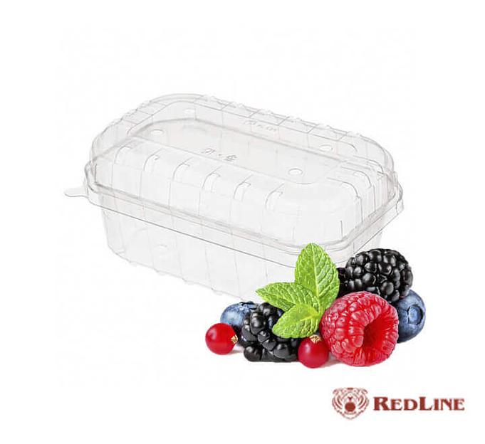 Контейнер с крышкой (ракушка) RedLine прозрачный, 500 г ОПТ фото 1