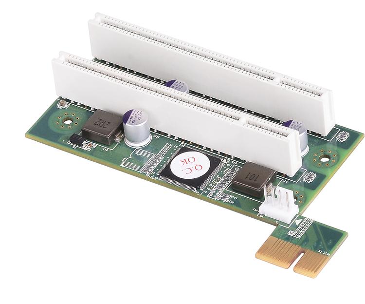 Riser карта с 2x PCI Slots, совместимая с DE-1002, DS-1002, DS-1102 фото 1