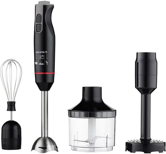 Блендер погружной Supra HBS-797 800Вт черный/красный фото 1