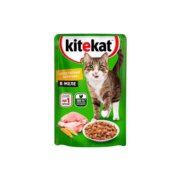 Влажный корм для кошек KITEKAT «Аппетитная курочка» в соусе, 85 г фото 1