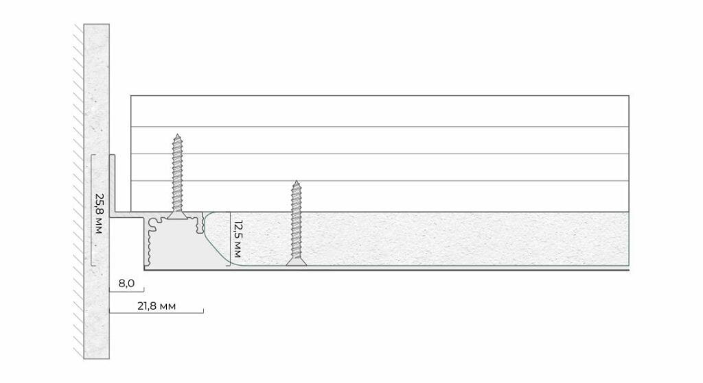 Теневой профиль FerGipps ТП 8 белый ОПТ фото 2