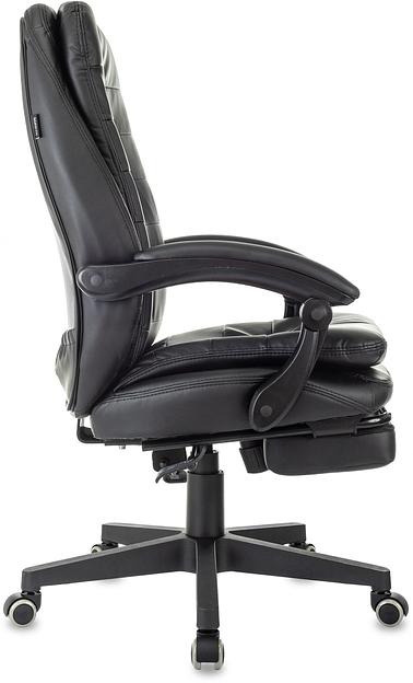 Кресло руководителя Бюрократ T-9950MSG-F черный эко.кожа крестов. пластик подст.для ног фото 4