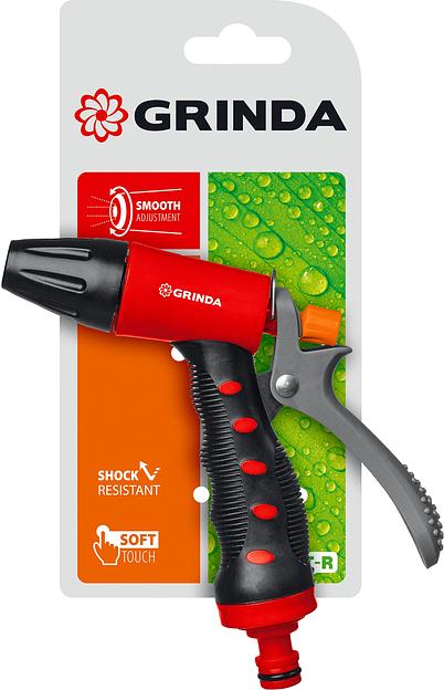 GRINDA T-R, плавная регулировка, курок сзади, пластиковый с TPR, поливочный пистолет (8-427186) фото 5