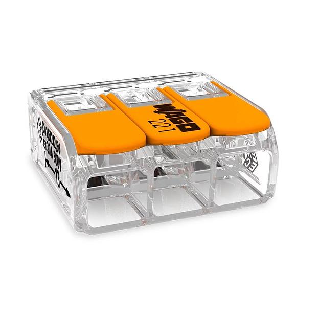 Wago 221-613 Клемма компактная 3х(0,5-6,0 кв.мм) (уп. 30 шт) фото 1