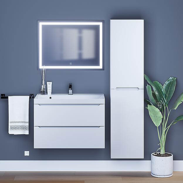 Тумба под раковину для ванной Uperwood Tanos 80 см, подвесная, белая матовая фото 6