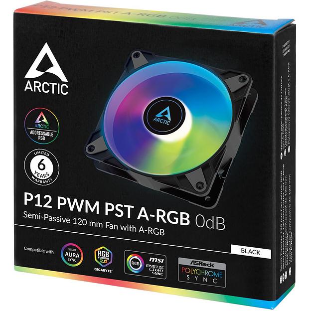Вентилятор корпусной ARCTIC P12 PWM PST A-RGB 0dB (Black) - retail (ACFAN00231A) (703154) фото 1