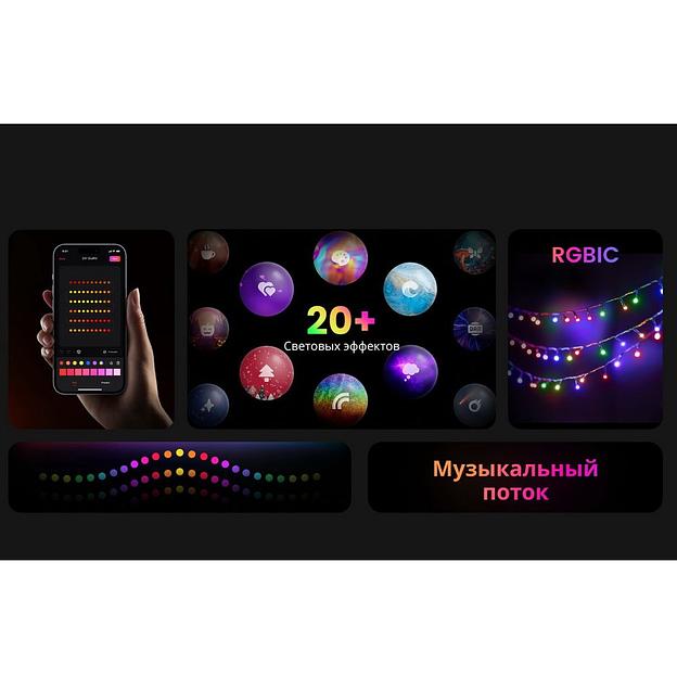 Умная гирлянда Yeelight 100 ламп, 10 метров / RGBIC+ BLE / YLYDD-0055 фото 4