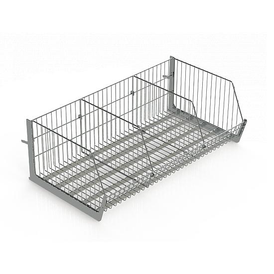 Корзина сетчатая навесная усиленная 1250х600 мм h 300 мм Цинк фото 1