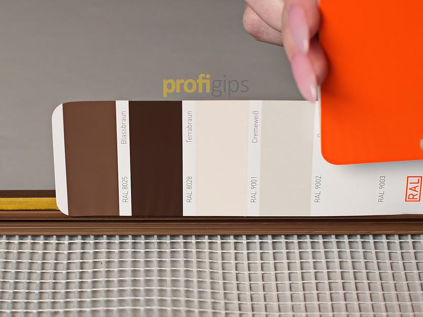 Оконный профиль ProfiGips примыкающий 6 мм с сеткой, коричневый 2,5/3 м ОПТ фото 4