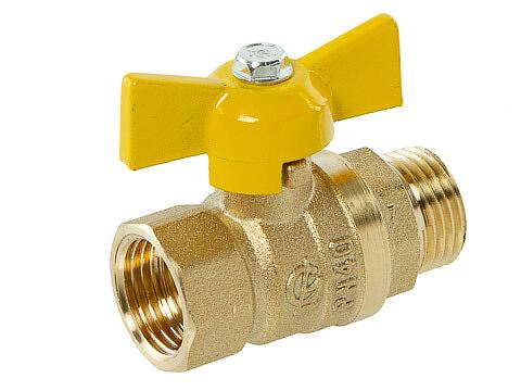 Кран шаровой газовый DN15 ½ бабочка ВхН фото 1