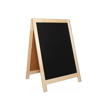 Штендер меловой двусторонний 390*550 мм. светлое дерево /1/ фото 1