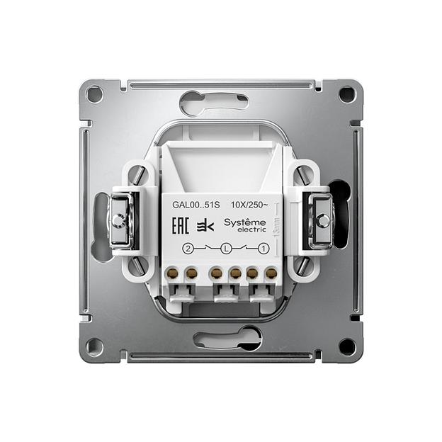 ARTGALLERY 2-клавишный ВЫКЛЮЧАТЕЛЬ, 10АХ, механизм, быстрозажимные клеммы, ЛОТОС фото 2