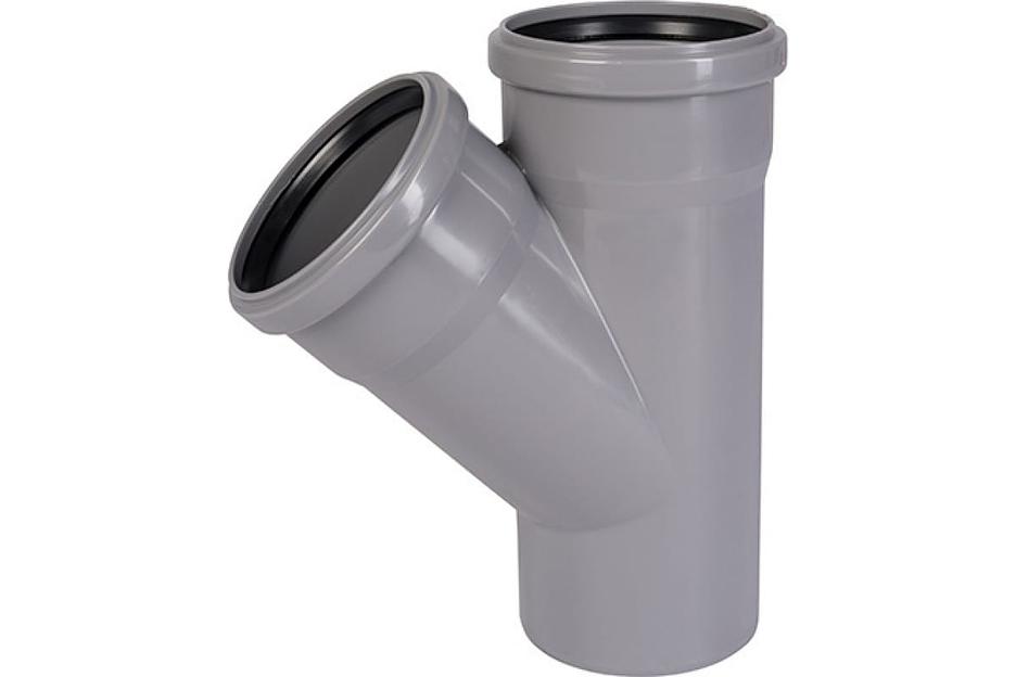 Тройник канализационный 45 град. 110 фото 1