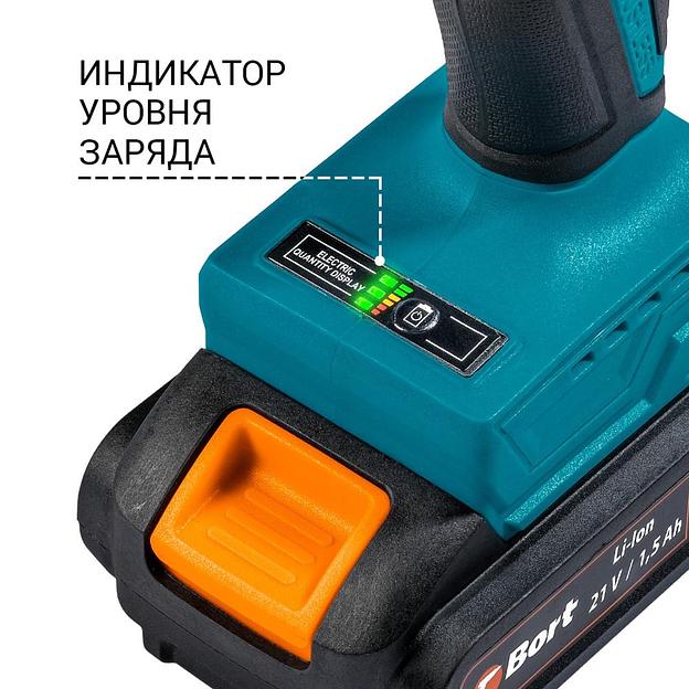 Bort BAB-21-BLK (2X1,5AH) Дрель-шуруповерт аккумуляторная [93413526] { 21 В, 1.5 Ач, Li-lon, 2 Акб } фото 5
