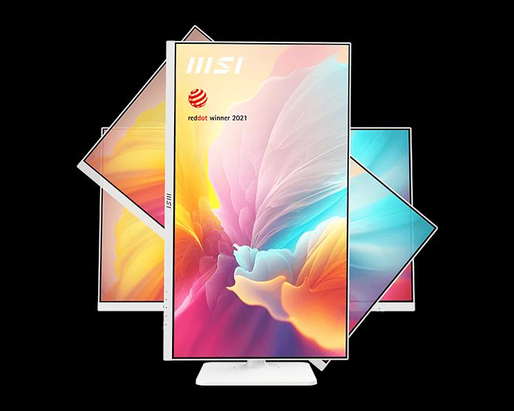 Монитор MSI Modern MD2712PW 27" 16:9 FHD(1920x1080) IPS Flat,1ms(MPRT),1000:1,100M:1,300nit,178/178,HDMI 1.4,USB-C,Speaker,Tilt,Swivel,Height,Pivot,VESA,100Hz,White(white cable),1y war-ty (9S6-3PA49H-218) фото 3