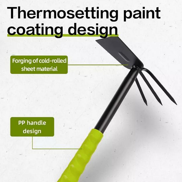 Мотыжка садовая ручная двухсторонняя Deli DL580814 длина 30 см, защита от ржавчины и коррозии, противоскользящая рукоять фото 2