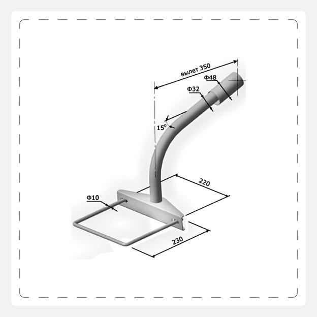Кронштейн КНО малый для светильника на опору опт фото 2