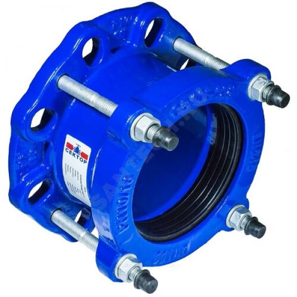 Муфта чугун соединительная Ду 150 (Дн 159-182) Ру16 ПФРК Сектор фото 1