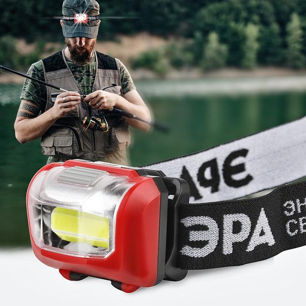 ЭРА Б0052751 Фонарь налобный светодиодный GB-709 Пиранья, на батарейках, 3 режима 5 Вт, СОВ, 3хААА фото 6