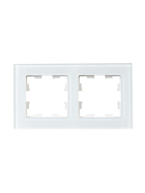 BRITE Рамка 2 поста РУ-2-2-БрБ стекло белый фото 2