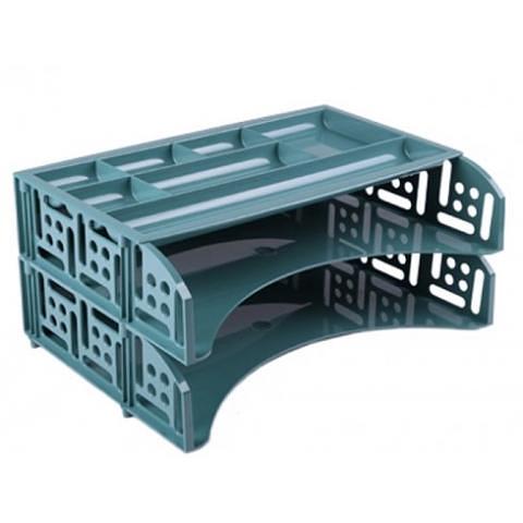 Набор из 2-х горизонтальных лотков и органайзера FIELD, зеленый New York, СТАММ ЛТ696 фото 1