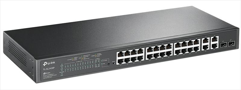 Сетевое оборудование TP-Link TL-SL2428P, JetStream Smart коммутатор уровня 2 с 24 портами 10/100 Мбит/с, 4 гигабитными портами и 24 портами PoE+, бюджет PoE: до 250 Вт, 19" (TL-SL2428P) фото 2