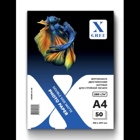 Фотобумага А4, 260 г/м2, 50л., матовая, двухсторонняя, для струйных принтеров, X-GREE фото 1