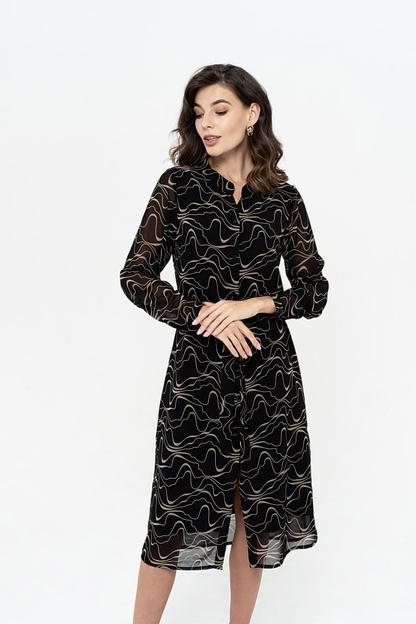 Платье из шифона черное ОПТ фото 3