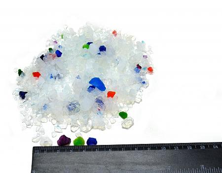 Наполнитель силикагелевый «Чистый котик» колотый с цветными гранулами «Радуга» 1 кг фото 2