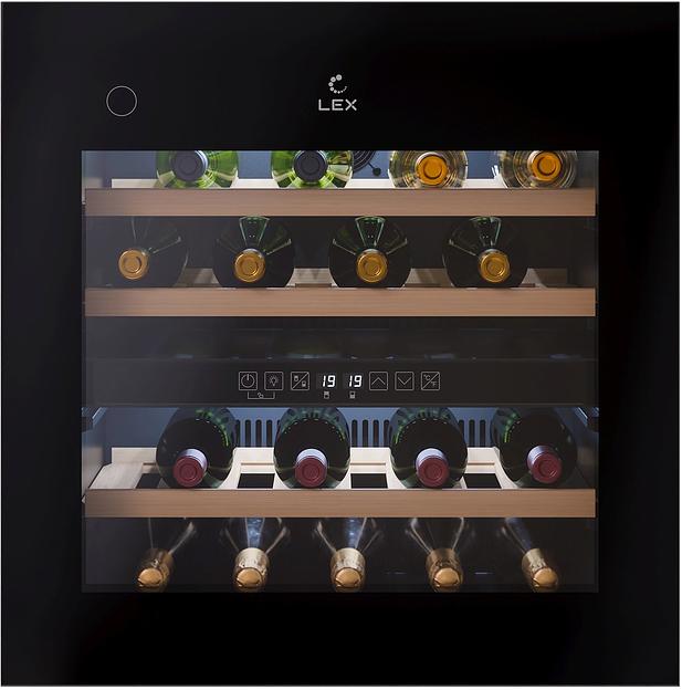 Винный шкаф Lex LWD6036BL dual zone PP 1-нокамерн. черный (CHAT500008) фото 1