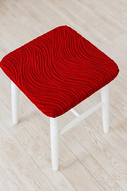 Чехол на табурет Чехлы&Пледы «Жаккард Вензель» бордо (2 шт) ОПТ фото 3
