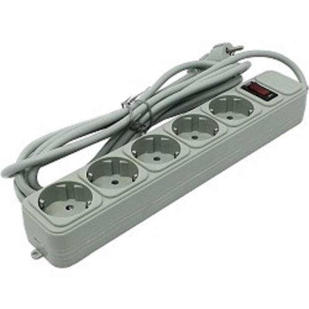 Exegate EX221186RUS Сетевой фильтр Exegate SP-5-3G (5 розеток, 3м, евровилка, серый) фото 1