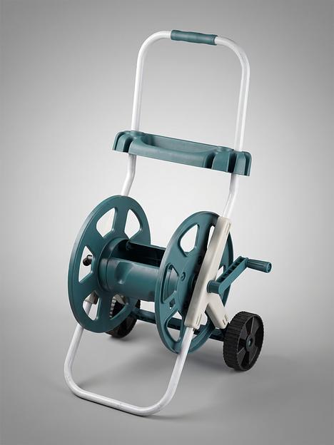 RACO для шлангов 60 м х 1/2″, усиленные колеса, стальные опоры и рукоятка, пластиковый корпус, доп. полочка, катушка для шлангов (4260-55/584) фото 3