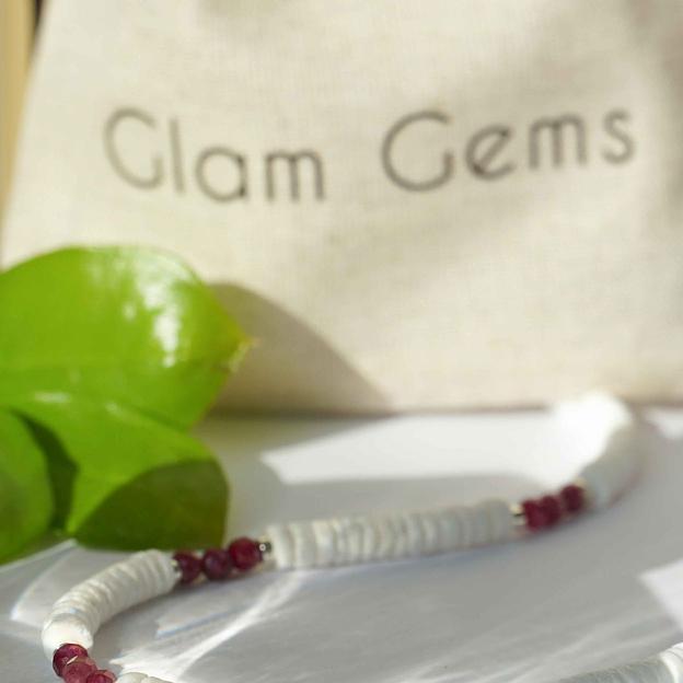 Колье из ракушечника и турмалина «Лучи океана», Опт фото 2