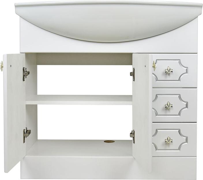 Тумба Соренто 85 DORATIZ 9912.333, белая, патина серебро фото 3