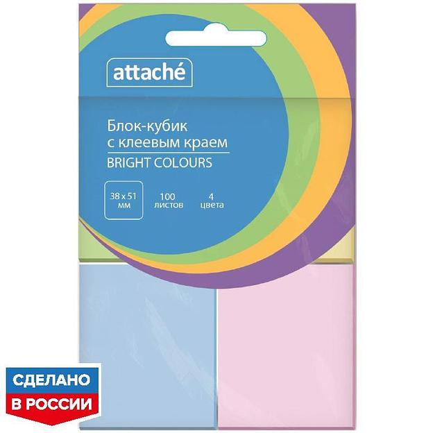 Стикеры Attache Simple 38x51 пастельные 4 цвета, опт фото 1